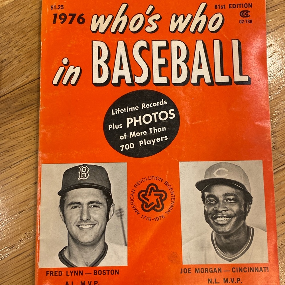 Vtg 1976 Who’s Who in Baseball Book